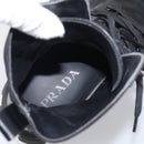 PRADA Combat Boots Brushed leather 45 Black Auth 213075-16