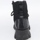 PRADA Combat Boots Brushed leather 45 Black Auth 213075-20
