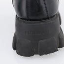 PRADA Combat Boots Brushed leather 45 Black Auth 213075-21