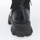 PRADA Combat Boots Brushed leather 45 Black Auth 213075-7