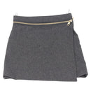CHANEL Gancini Skirt Wool 38 Gray CC Auth 213077M-1