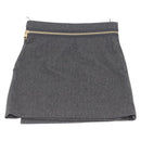 CHANEL Gancini Skirt Wool 38 Gray CC Auth 213077M-2
