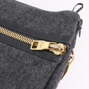 CHANEL Gancini Skirt Wool 38 Gray CC Auth 213077M-3