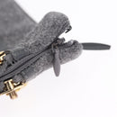 CHANEL Gancini Skirt Wool 38 Gray CC Auth 213077M-5