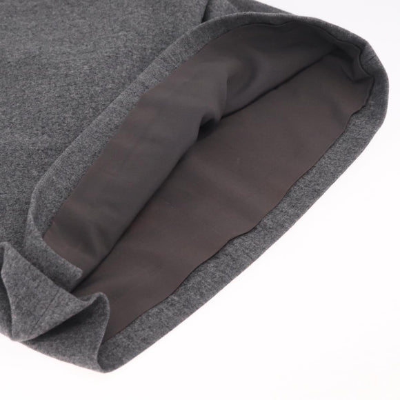 CHANEL Gancini Skirt Wool 38 Gray CC Auth 213077M