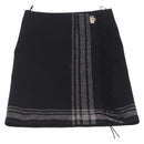 CHANEL Gancini Skirt Cotton Black CC Auth 213078M-1