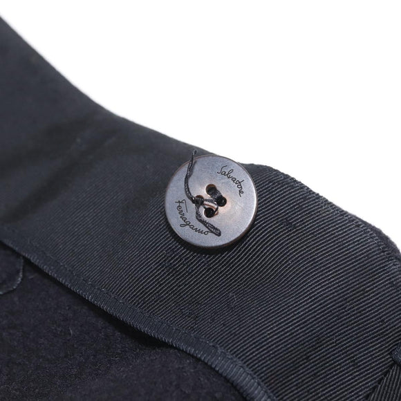 CHANEL Gancini Skirt Cotton Black CC Auth 213078M