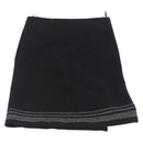CHANEL Gancini Skirt Cotton Black CC Auth 213078M-2