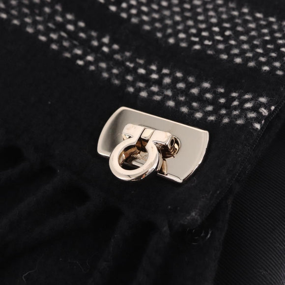 CHANEL Gancini Skirt Cotton Black CC Auth 213078M