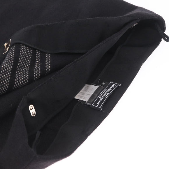 CHANEL Gancini Skirt Cotton Black CC Auth 213078M