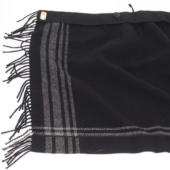 CHANEL Gancini Skirt Cotton Black CC Auth 213078M