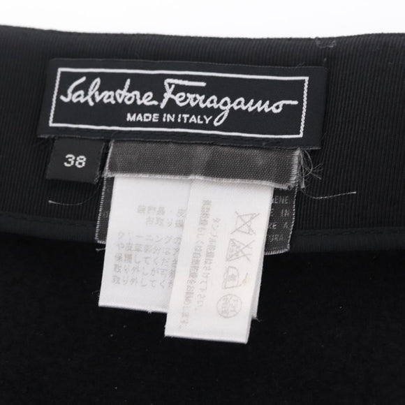 CHANEL Gancini Skirt Cotton Black CC Auth 213078M