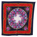 GUCCI Scarf Silk Navy Auth 213082-1