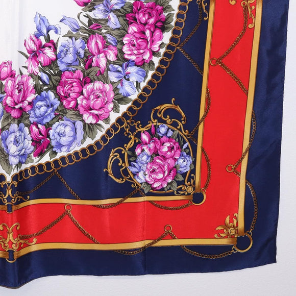 GUCCI Scarf Silk Navy Auth 213082
