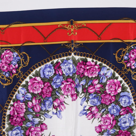 GUCCI Scarf Silk Navy Auth 213082