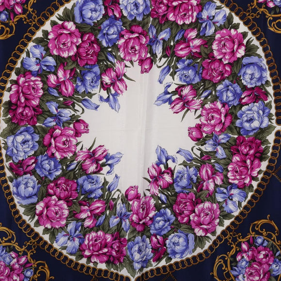 GUCCI Scarf Silk Navy Auth 213082