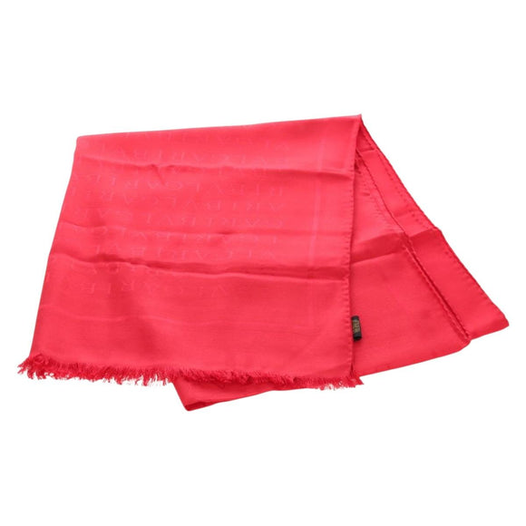BVLGARI Stole Silk Red Auth 213083M