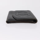 CHANEL Bifold Wallet Caviar Skin Black Gold CC Auth 213086-4