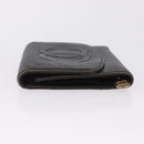 CHANEL Bifold Wallet Caviar Skin Black Gold CC Auth 213086-5