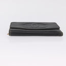 CHANEL Bifold Wallet Caviar Skin Black Gold CC Auth 213086-7