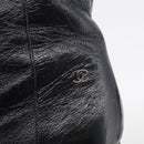 CHANEL Long Boots Leather 38 Black CC Auth 213130-8