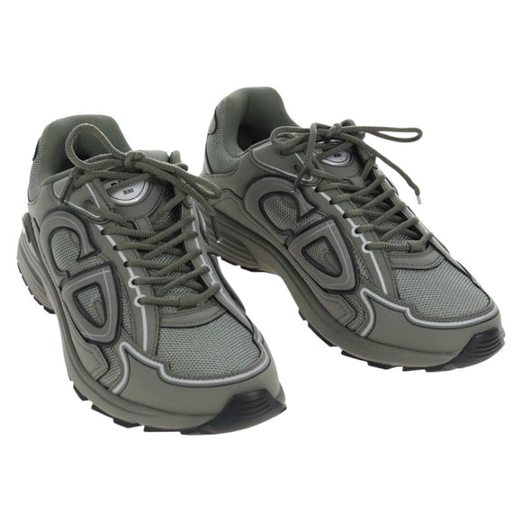 Christian Dior B30 Countdown Sneakers mesh 44 Gray Khaki Auth 213131SAM