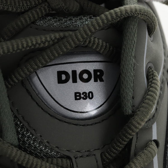 Christian Dior B30 Countdown Sneakers mesh 44 Gray Khaki Auth 213131SAM
