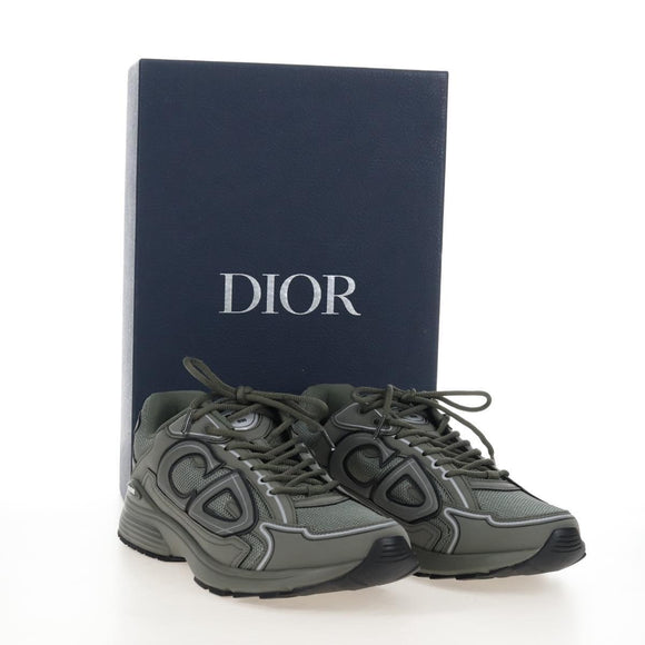 Christian Dior B30 Countdown Sneakers mesh 44 Gray Khaki Auth 213131SAM