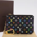 LOUIS VUITTON Monogram Multicolor Pochette Cles NM Black M60279 LV Auth 213132V-22