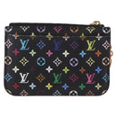 LOUIS VUITTON Monogram Multicolor Pochette Cles NM Black M60279 LV Auth 213132V-3