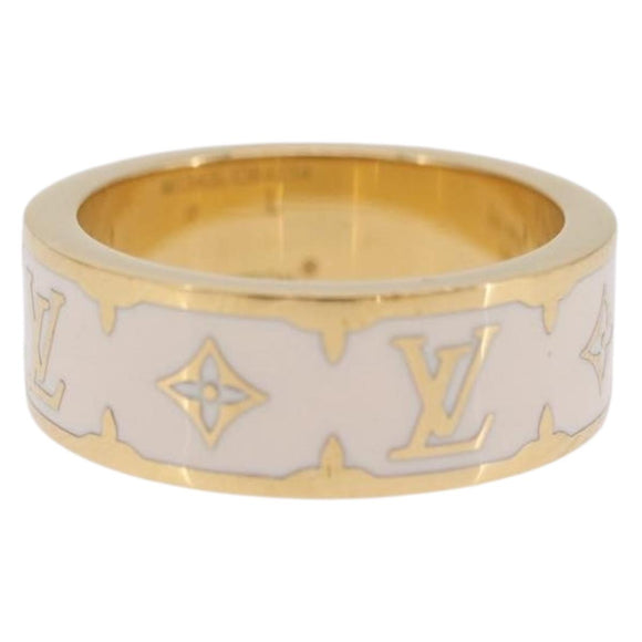 LOUIS VUITTON Nanogram Enamel Ring metal L Gold M1565L Auth 213133M
