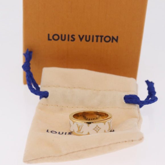 LOUIS VUITTON Nanogram Enamel Ring metal L Gold M1565L Auth 213133M