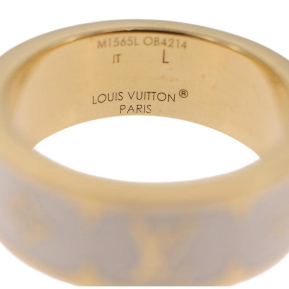 LOUIS VUITTON Nanogram Enamel Ring metal L Gold M1565L Auth 213133M