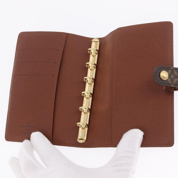 LOUIS VUITTON Monogram Agenda PM Day Planner Cover R20005 LV Auth 213134M