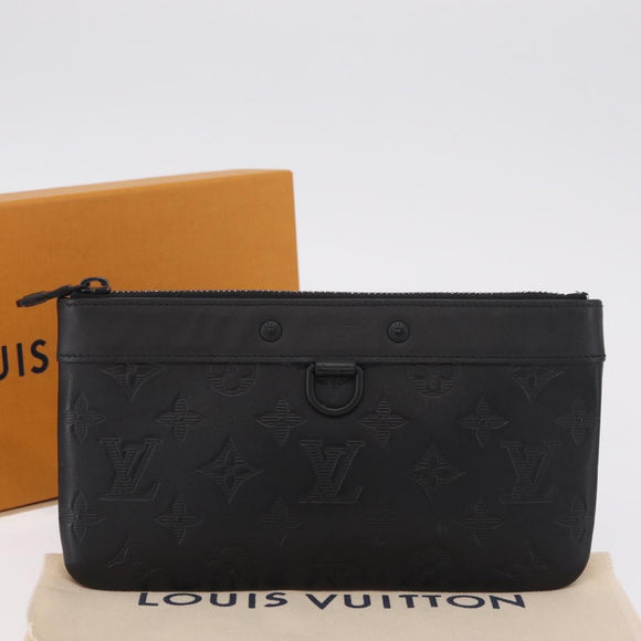 LOUIS VUITTON Monogram Shadow Pochette Discovery PM Black M44335 LV Auth 213135A