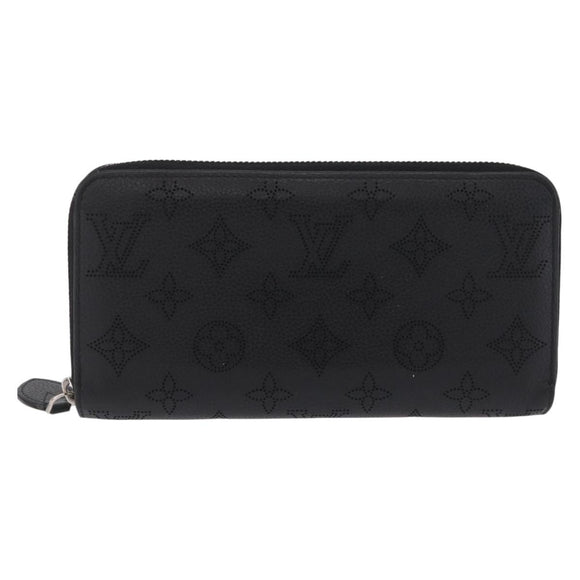LOUIS VUITTON Monogram Mahina Zippy Long Wallet Black M61867 LV Auth 213136M
