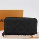 LOUIS VUITTON Monogram Mahina Zippy Long Wallet Black M61867 LV Auth 213136M-24