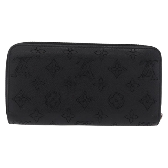 LOUIS VUITTON Monogram Mahina Zippy Long Wallet Black M61867 LV Auth 213136M