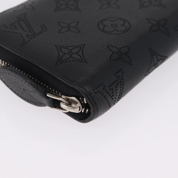 LOUIS VUITTON Monogram Mahina Zippy Long Wallet Black M61867 LV Auth 213136M