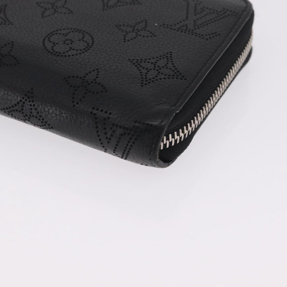 LOUIS VUITTON Monogram Mahina Zippy Long Wallet Black M61867 LV Auth 213136M