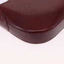Cartier Must Line Shoulder Bag Patent leather Bordeaux Silver Auth 213137SAM-12