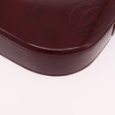 Cartier Must Line Shoulder Bag Patent leather Bordeaux Silver Auth 213137SAM-13