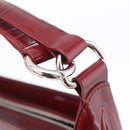 Cartier Must Line Shoulder Bag Patent leather Bordeaux Silver Auth 213137SAM-15