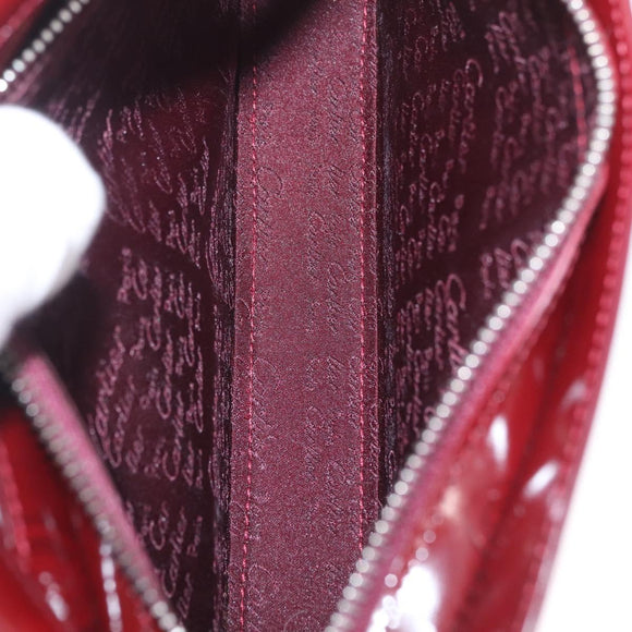 Cartier Must Line Shoulder Bag Patent leather Bordeaux Silver Auth 213137SAM