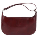 Cartier Must Line Shoulder Bag Patent leather Bordeaux Silver Auth 213137SAM-3