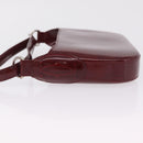Cartier Must Line Shoulder Bag Patent leather Bordeaux Silver Auth 213137SAM-5