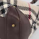 BURBERRY Nova Check Hand Bag Wool Beige Gold Auth 213140A-10