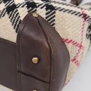 BURBERRY Nova Check Hand Bag Wool Beige Gold Auth 213140A-12