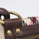 BURBERRY Nova Check Hand Bag Wool Beige Gold Auth 213140A-28