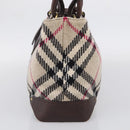 BURBERRY Nova Check Hand Bag Wool Beige Gold Auth 213140A-5
